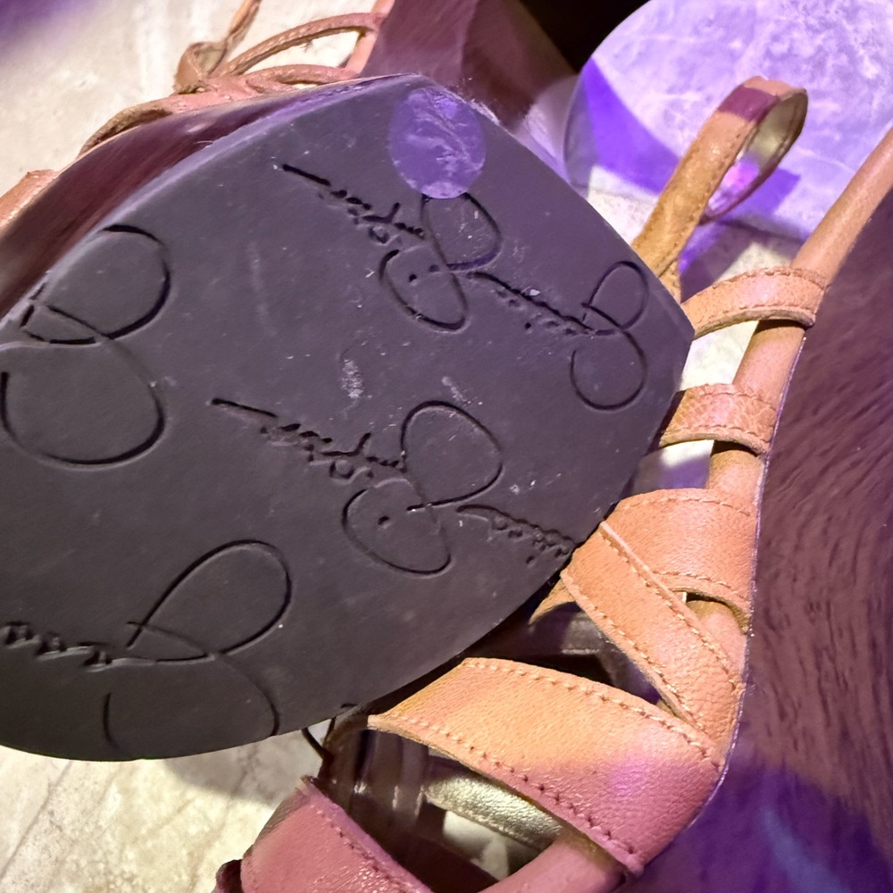 Jessica Simpson Nude Platform Heels Strappy Zip Back Size 6 - Picture 7 of 8